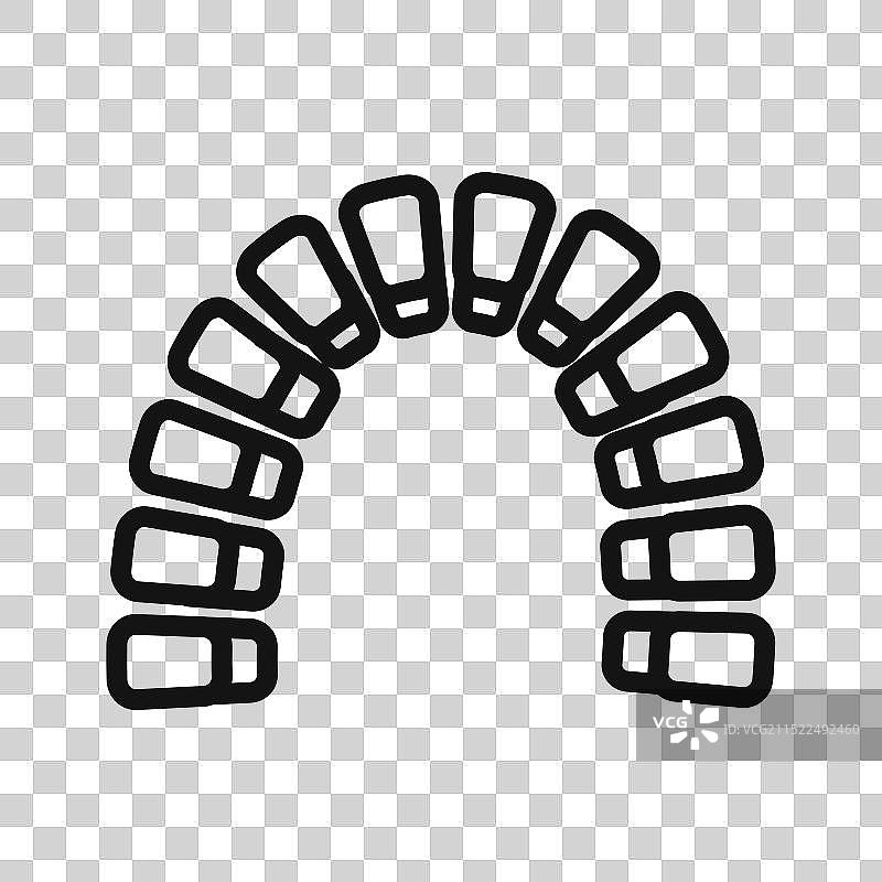 舌侧正畸牙套黑白图标图片素材