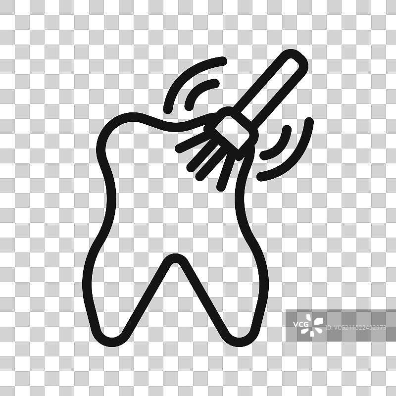 牙齿抛光黑白图标图片素材