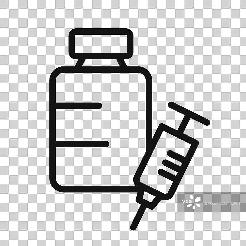 医疗药瓶图标黑白标志图片素材