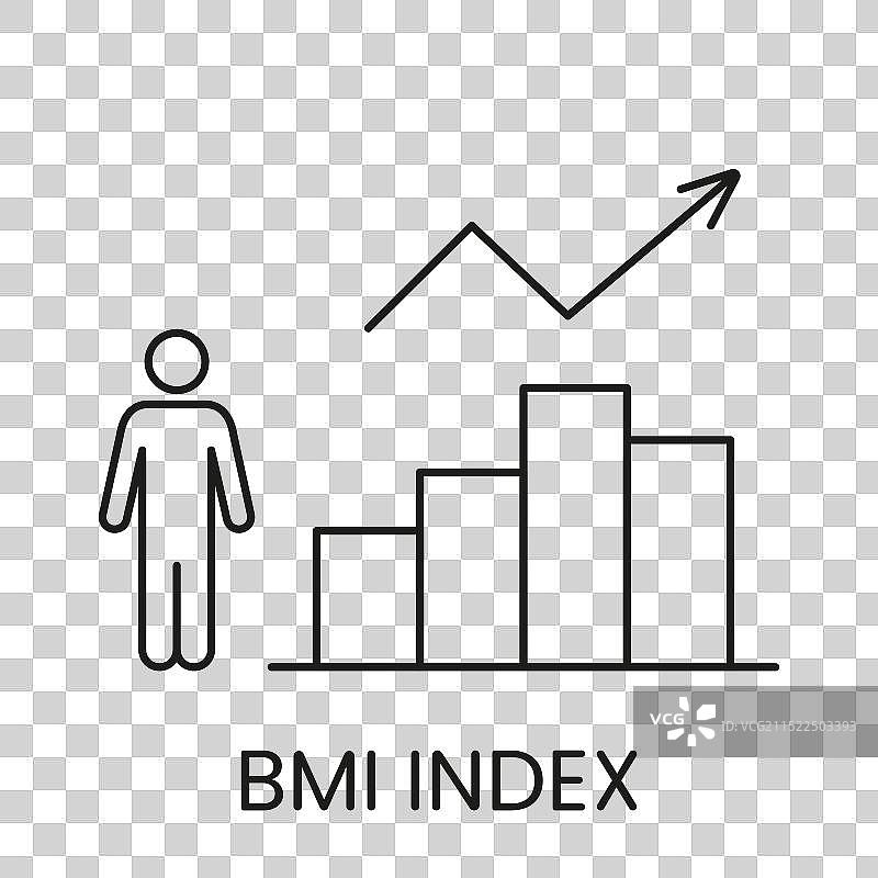 带人物和增长箭头的身体质量指数图表图片素材