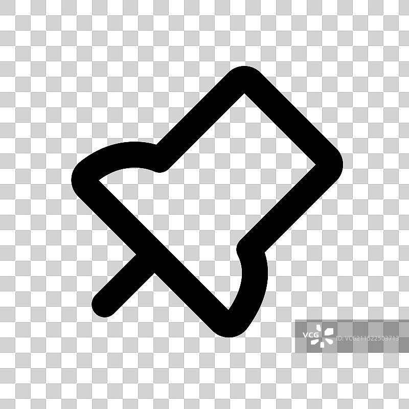 填充和轮廓样式的图钉图标设计图片素材