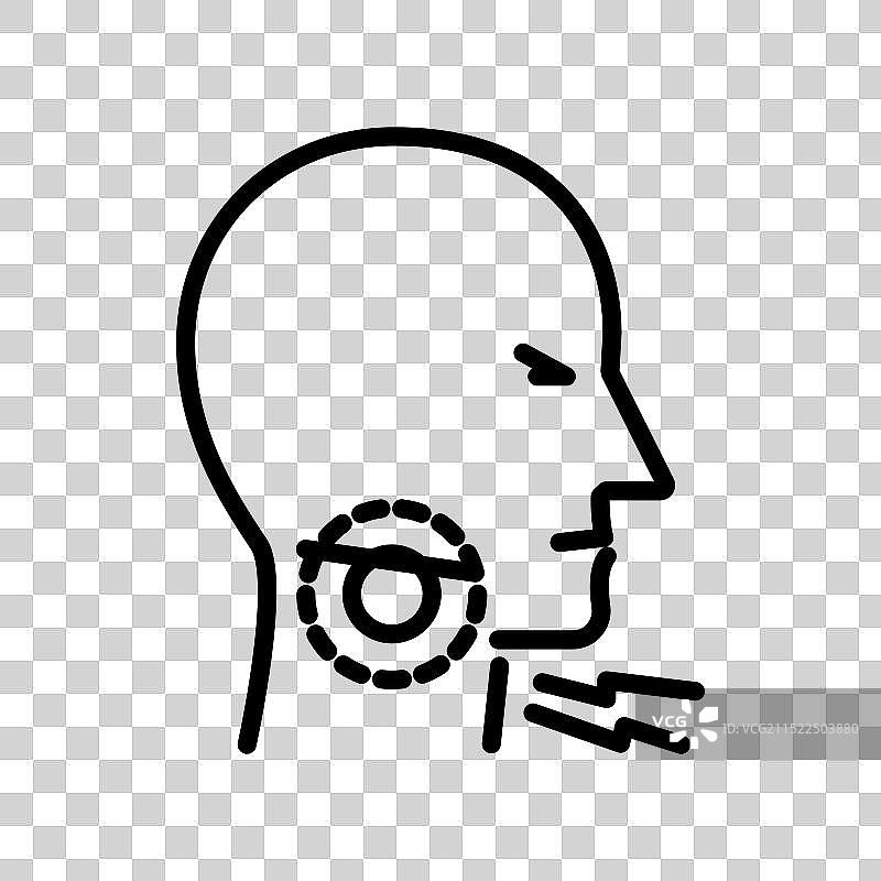 填充和轮廓的喉咙痛图标设计图片素材