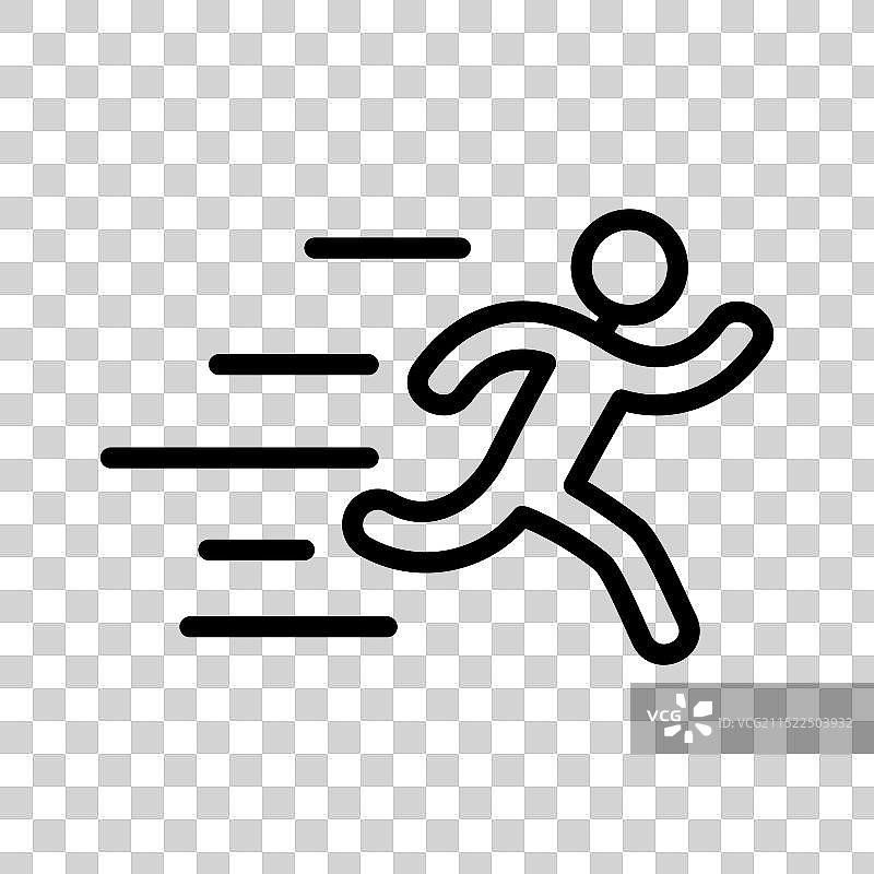填充和轮廓风格的短跑图标设计图片素材