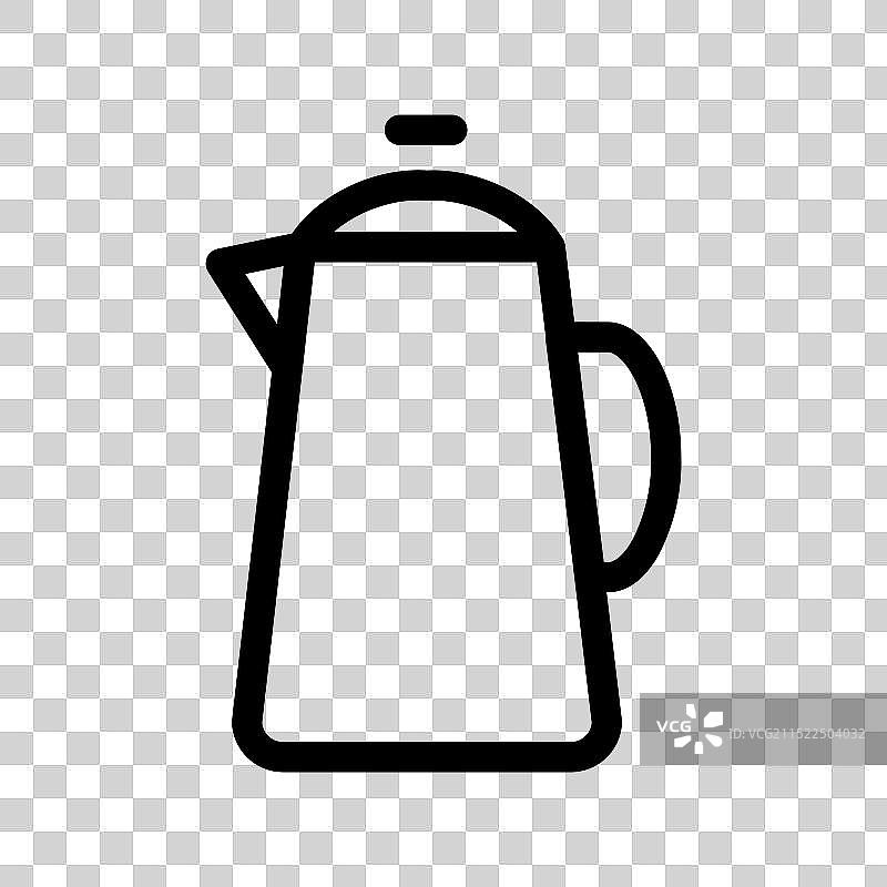 填充和轮廓样式的茶壶图标设计图片素材