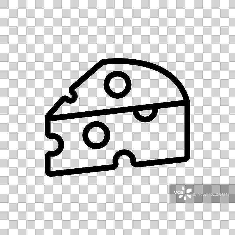 填充和轮廓样式的奶酪图标设计图片素材