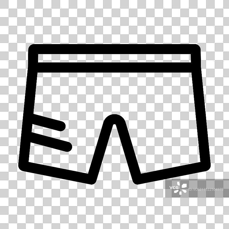 填充描边风格短裤图标图片素材