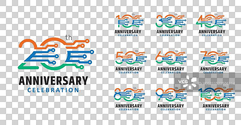 周年纪念彩色电路设计合集图片素材