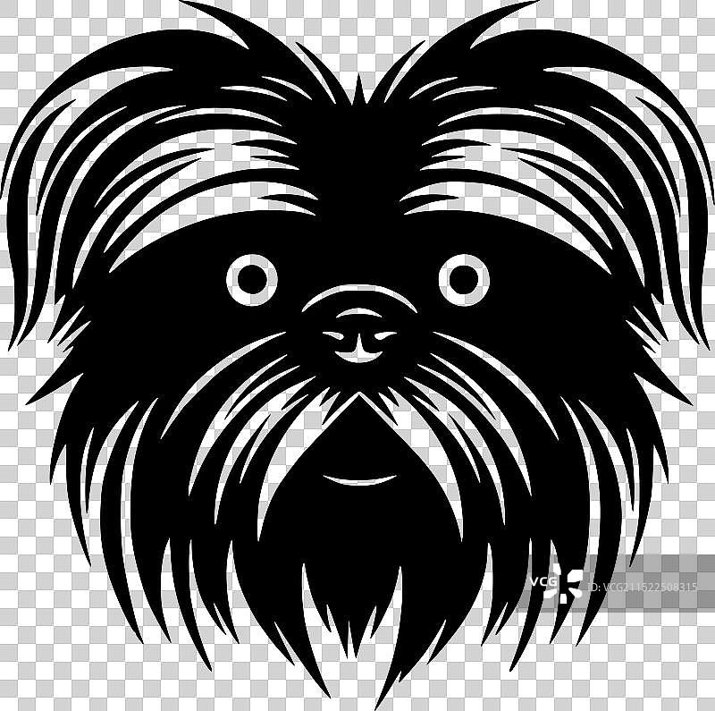 黑色和白色 изолированный猴梗犬图标图片素材