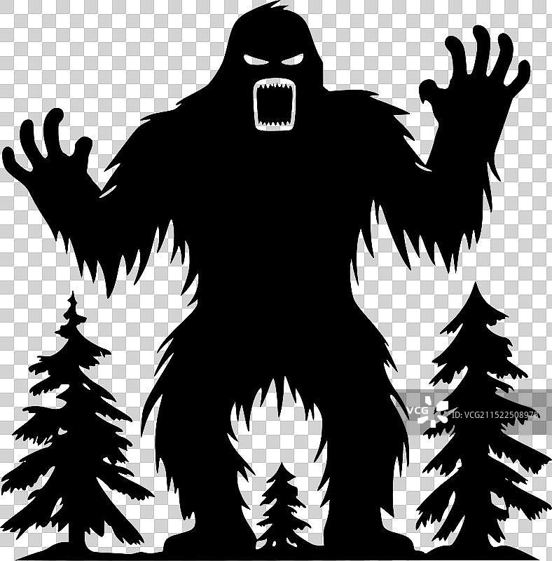 大脚怪 - 简约扁平风格标志图片素材