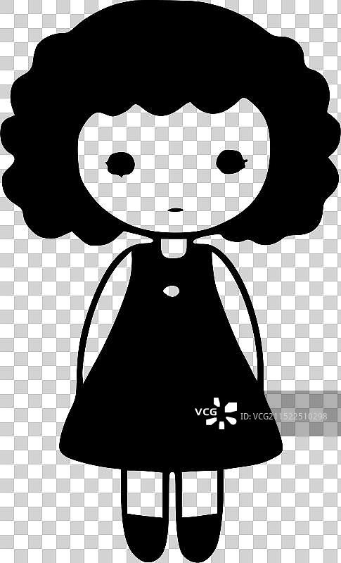 简约玩偶剪影图片素材