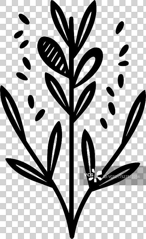 薰衣草黑白隔离图标图片素材