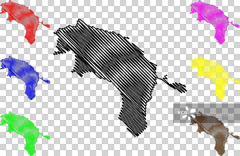 加拿大加里波第湖地图涂鸦图片素材