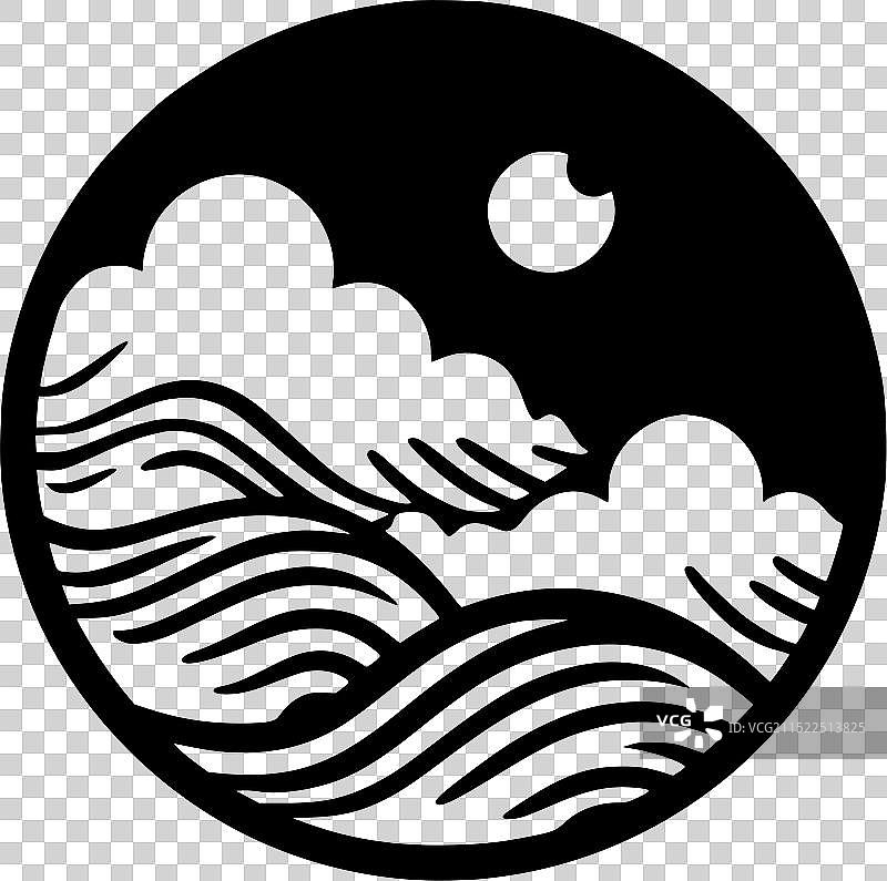 黑白海景图片素材