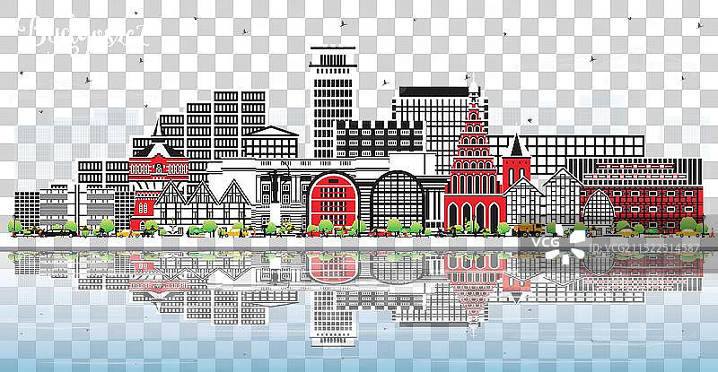 波兰比亚哥斯市城市天际线彩色景观图片素材