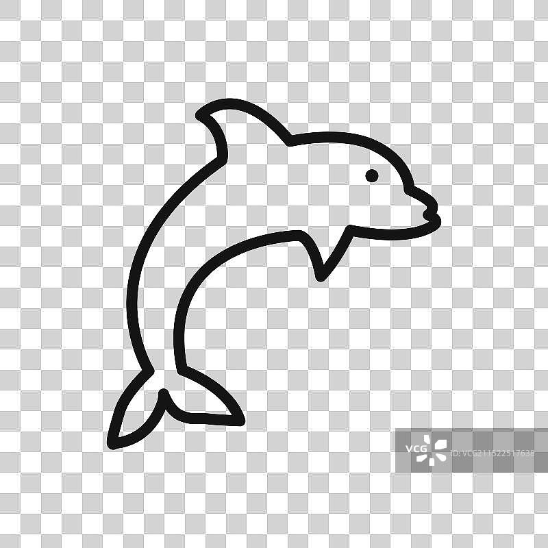 海豚线性图标图片素材