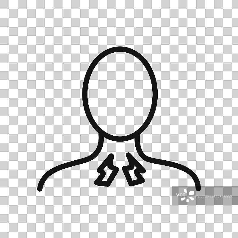 喉咙痛线性图标图片素材