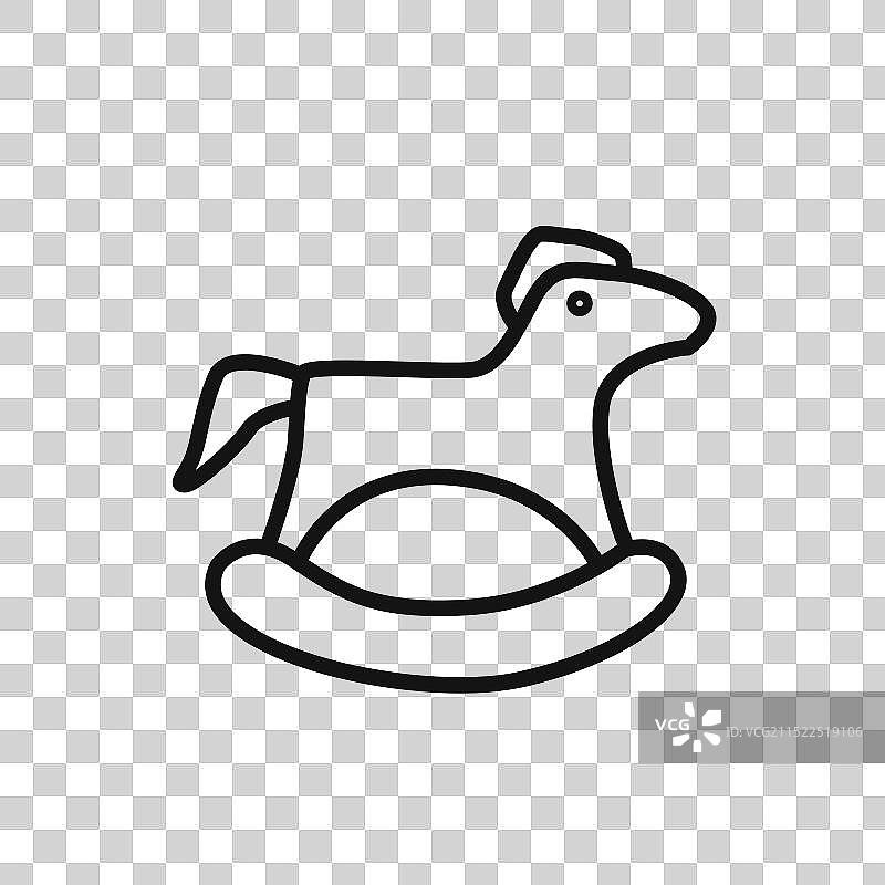 玩具摇马图标线性图形符号图片素材