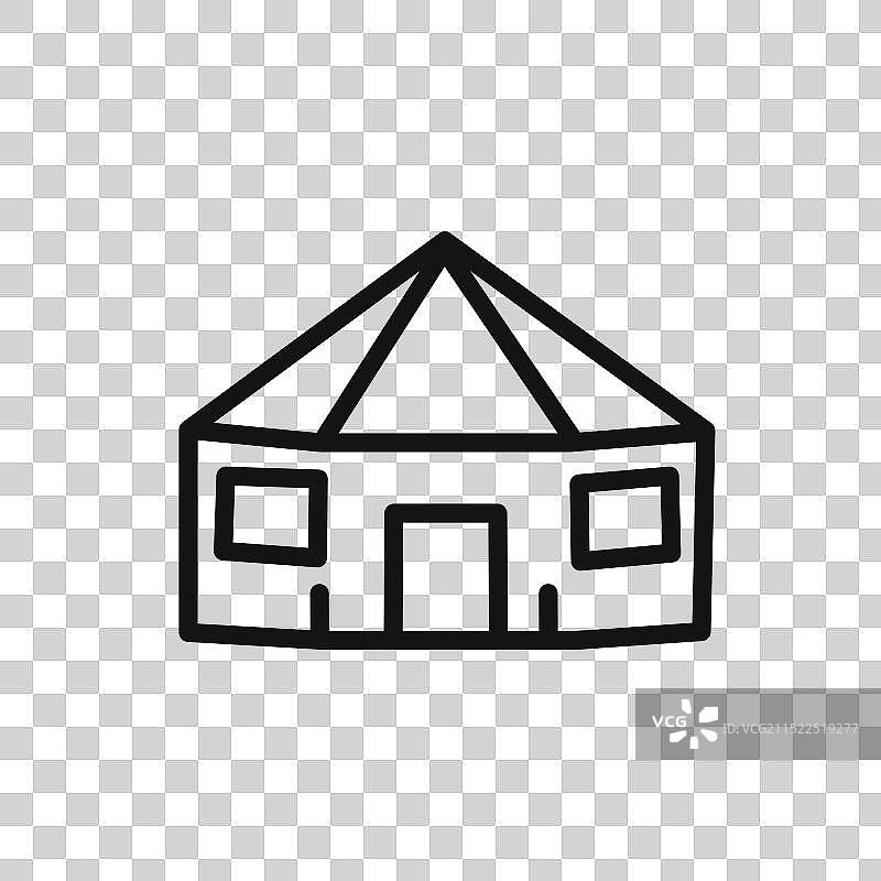 圆顶帐篷图标线图形标志图片素材