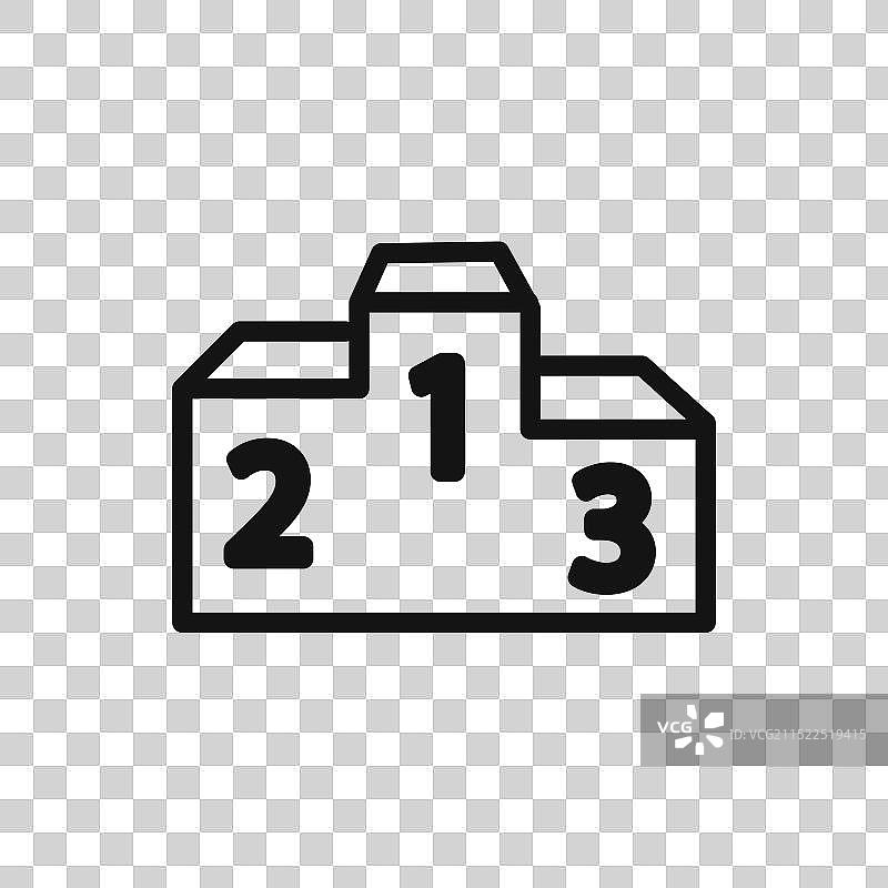 冠军领奖台图标线性图形符号图片素材