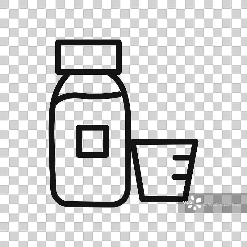 止咳糖浆图标线性图形符号图片素材