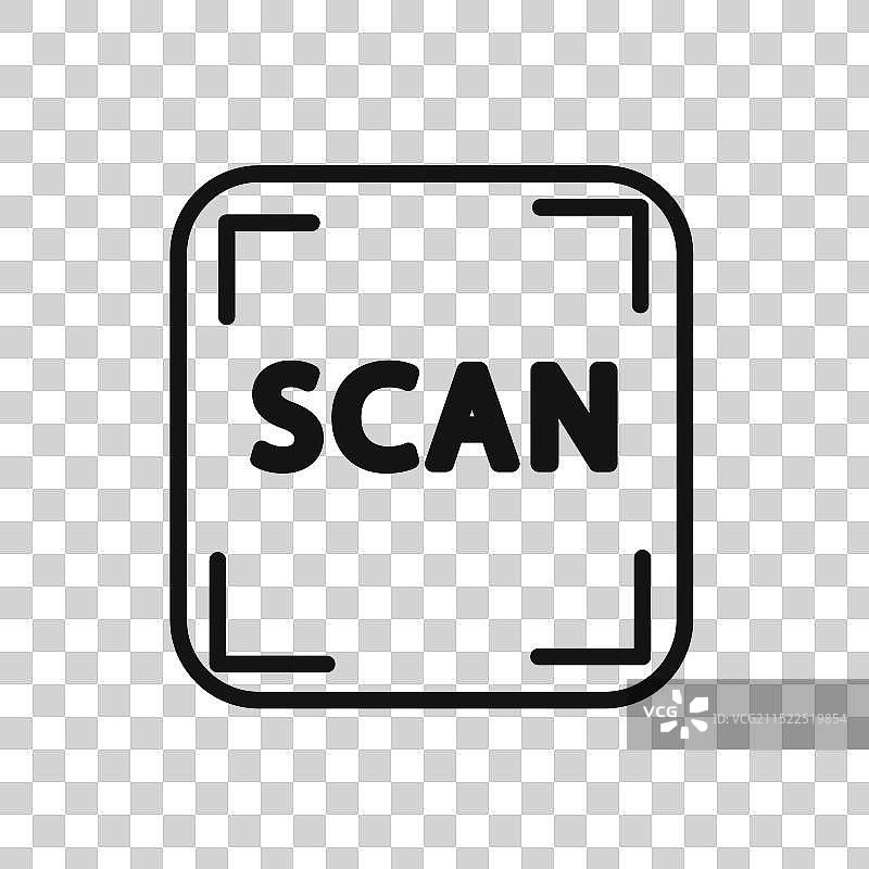 扫描按钮线性图形标志图片素材