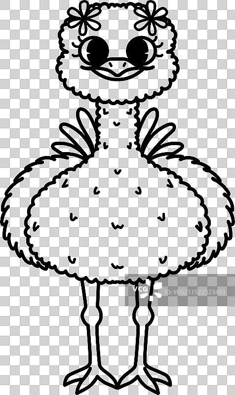 可爱的鸵鸟图片素材