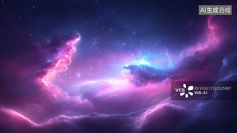 【AI数字艺术】色彩缤纷的星系背景图片素材