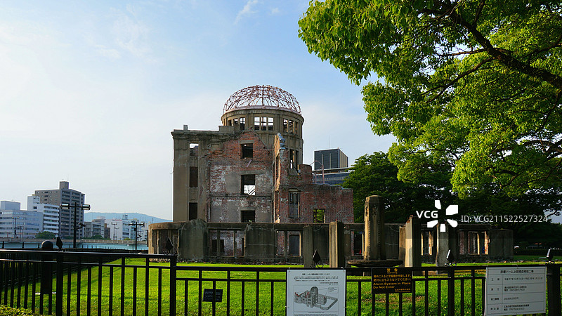 日本广岛县广岛市，和平纪念公园和原爆遗址图片素材