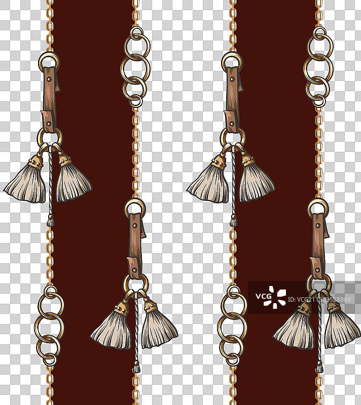 腰带和链条无缝图案图片素材