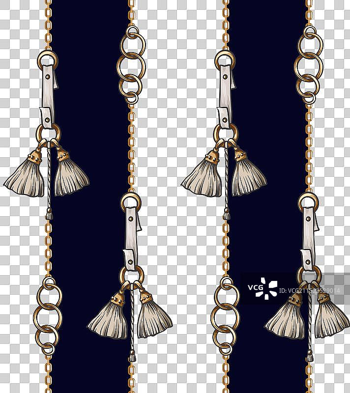 腰带和链条无缝图案图片素材