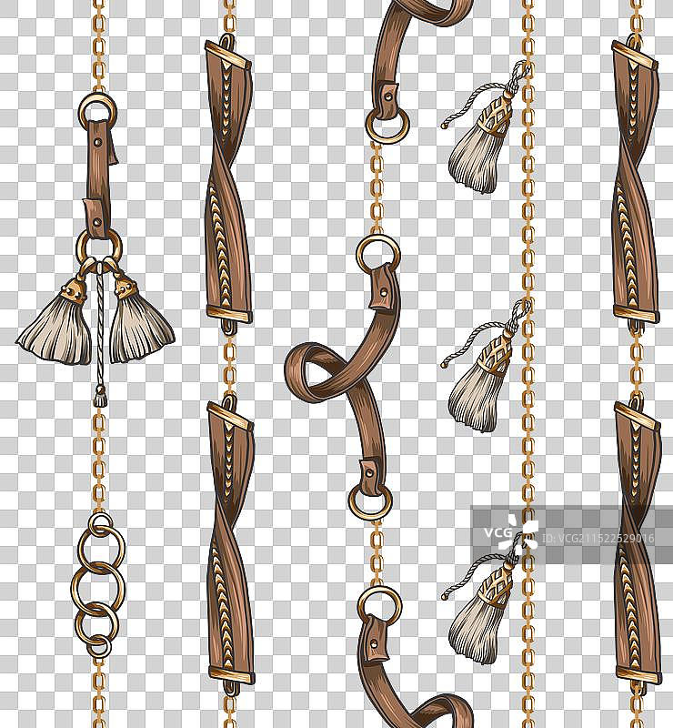 腰带和链条无缝图案图片素材