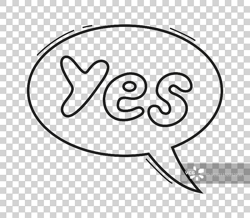 带有“是”、“否”、“好的”等词语的气泡对话框图标图片素材