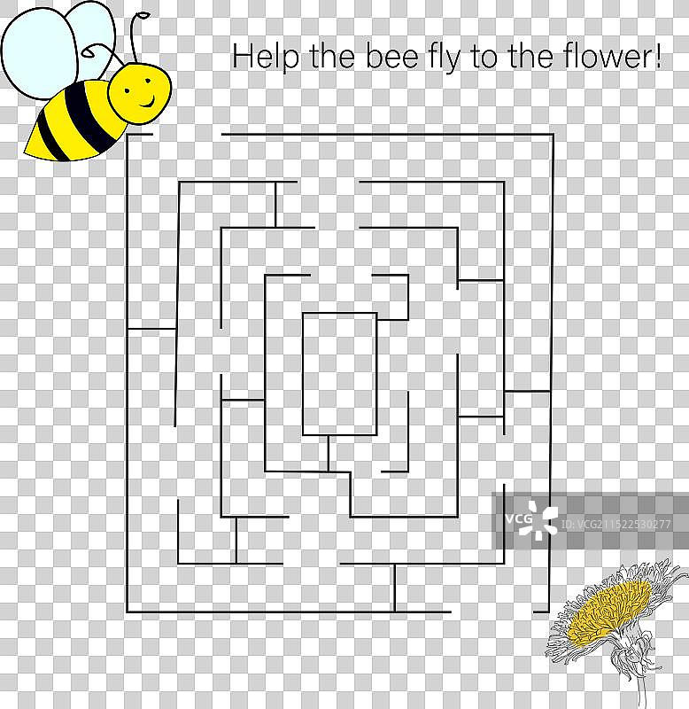 儿童昆虫迷宫游戏可打印工作表图片素材