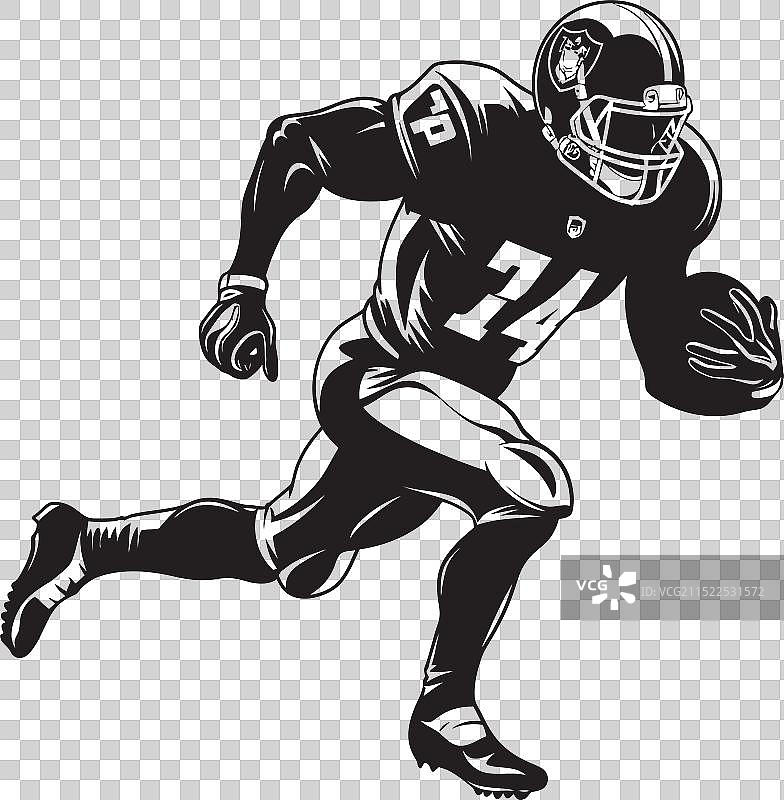 橄榄球触地得分标志性黑色图案图片素材