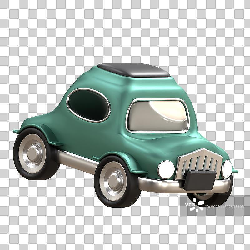 3d小汽车交通工具代步车复古元素图片素材