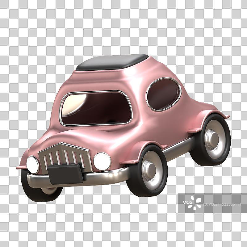 3d小汽车交通工具代步车复古元素图片素材