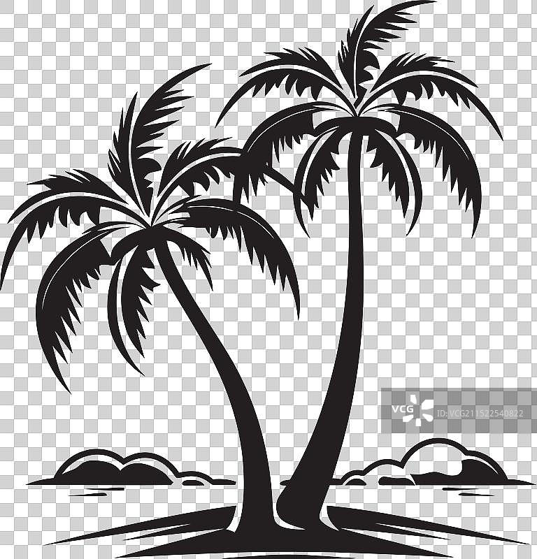 海滨棕榈树海岸梦幻图图片素材