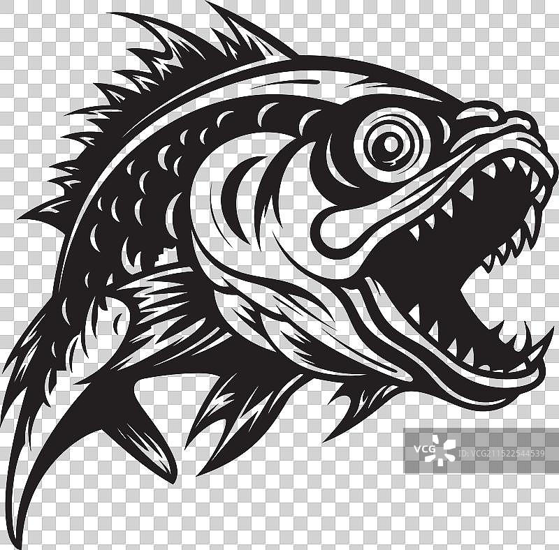 珊瑚色淡水鱼logo设计图片素材