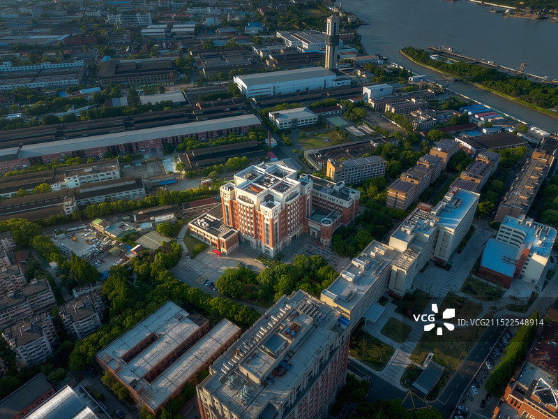 上海理工大学湛恩纪念图书馆 航拍图片素材