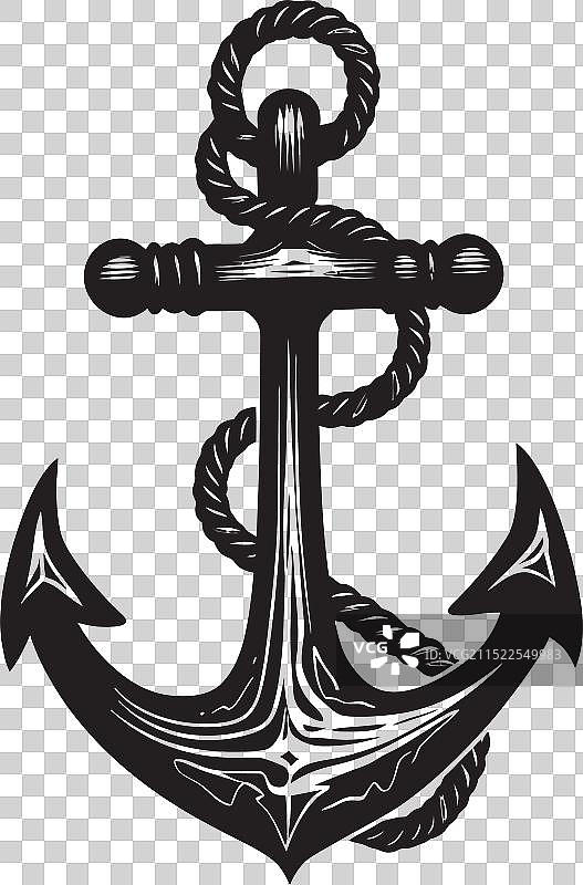 海洋传统船锚绳索标志图片素材