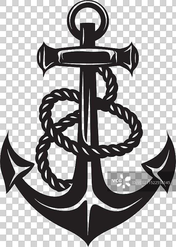 水手遗产徽章锚绳图案图片素材