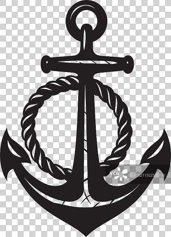 航海传统锚绳徽章设计图片素材