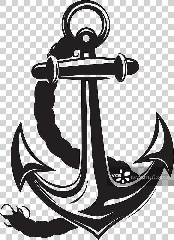 航海导航仪图标船锚与绳索图片素材