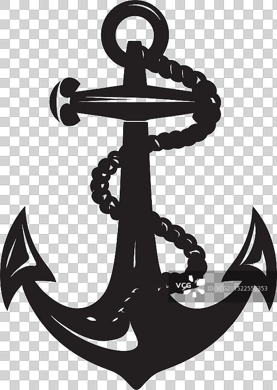 经典航海船锚绳索标志图片素材