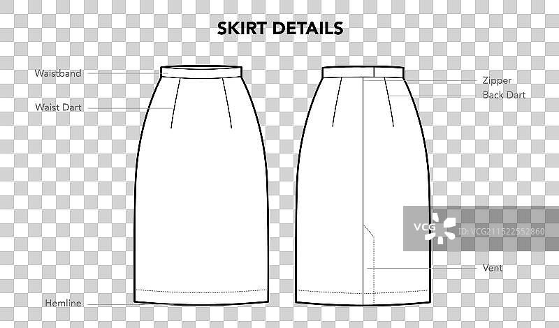 裙子细节图（带拉链名称）图片素材