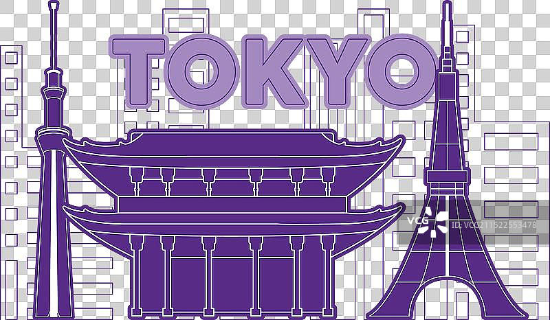 东京天际线现代城市景观图片素材