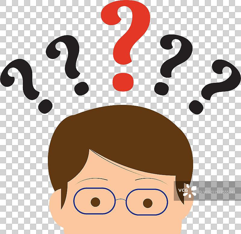 困惑的商务人士与问号图片素材