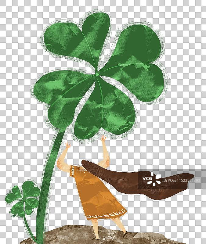 幸运草插画元素图片素材