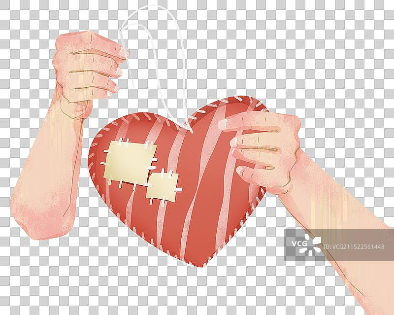 缝补心插画元素图片素材