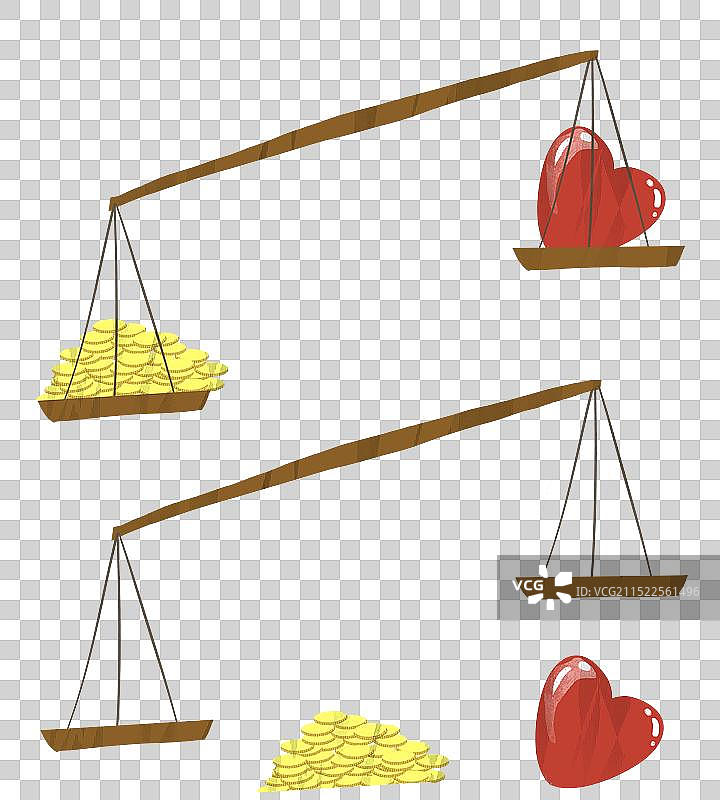 良心与金钱插画元素图片素材